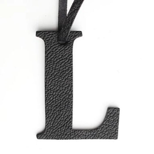 DIY Alphabet A-Z K Luxury Genuine Leather Initial Capital English Letter Keychain Backpack Pendant Ladies Women Bag Charm