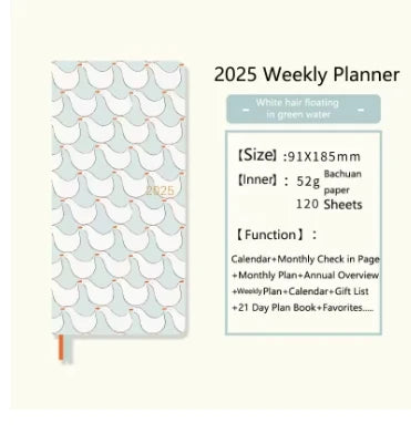 Kinbor 2025 Weekly Plan Book Two Pages A week Schedule Book Self Disciplined Punch Book Efficiency Manual Daily Time Management
