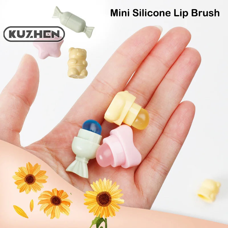 Mini Silicone Lip Brush Cartoon Angled Concealer Brushes Lip Balm Lip Gloss Concealer Brushes Make Up Brushes