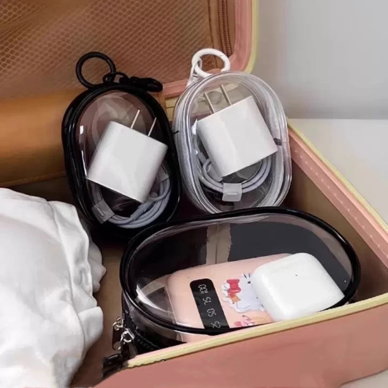 Portable Mini Clear Zipper Storage Bag with Handy Keychain Loop Transparent Mystery Box Dustproof PVC Display Toy Doll Gift Bag