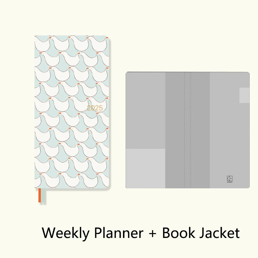 Kinbor 2025 Weekly Plan Book Two Pages A week Schedule Book Self Disciplined Punch Book Efficiency Manual Daily Time Management