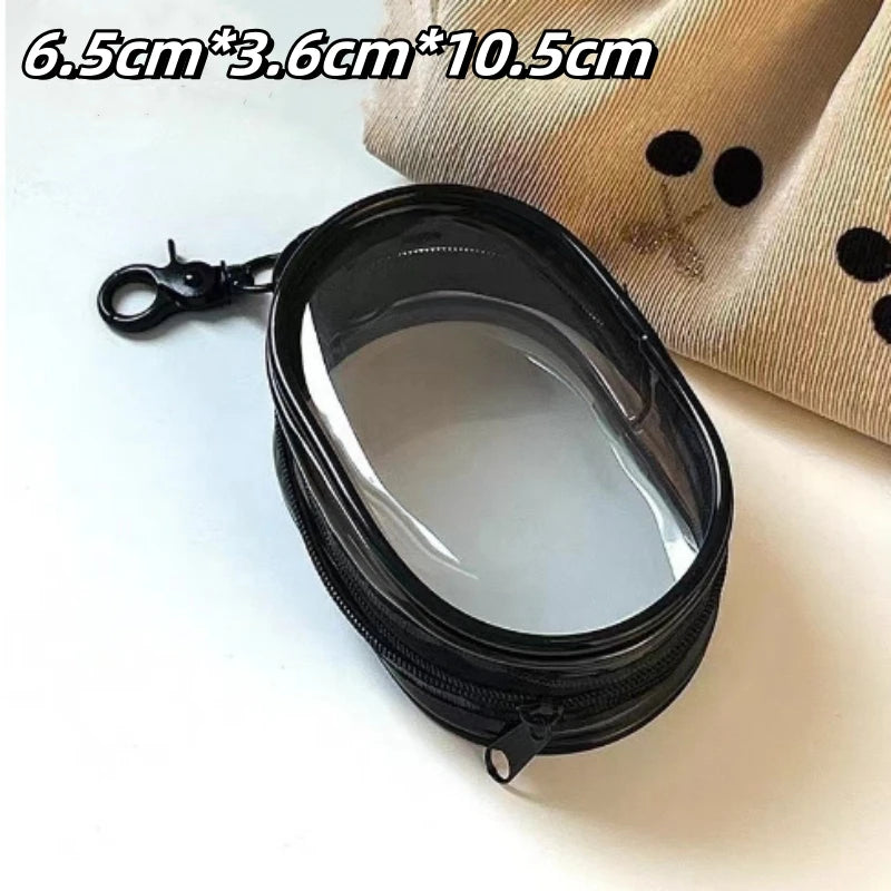 Portable Mini Clear Zipper Storage Bag with Handy Keychain Loop Transparent Mystery Box Dustproof PVC Display Toy Doll Gift Bag
