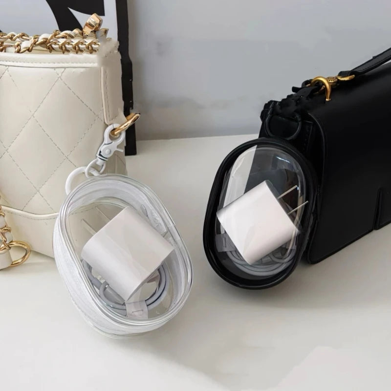 Portable Mini Clear Zipper Storage Bag with Handy Keychain Loop Transparent Mystery Box Dustproof PVC Display Toy Doll Gift Bag